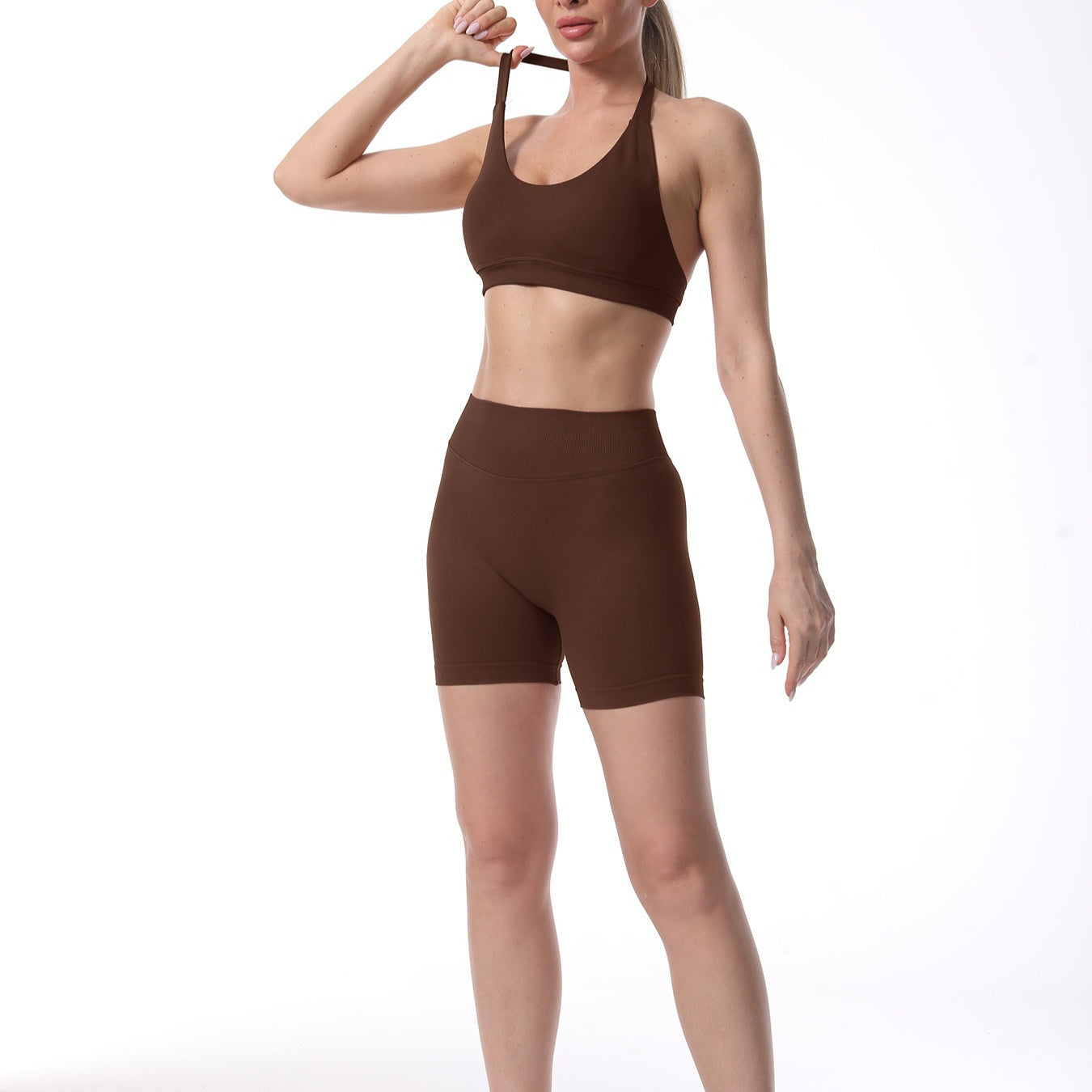 High-elasticity Sports Bra With A Neck-hanging Design For A Beautiful Back
