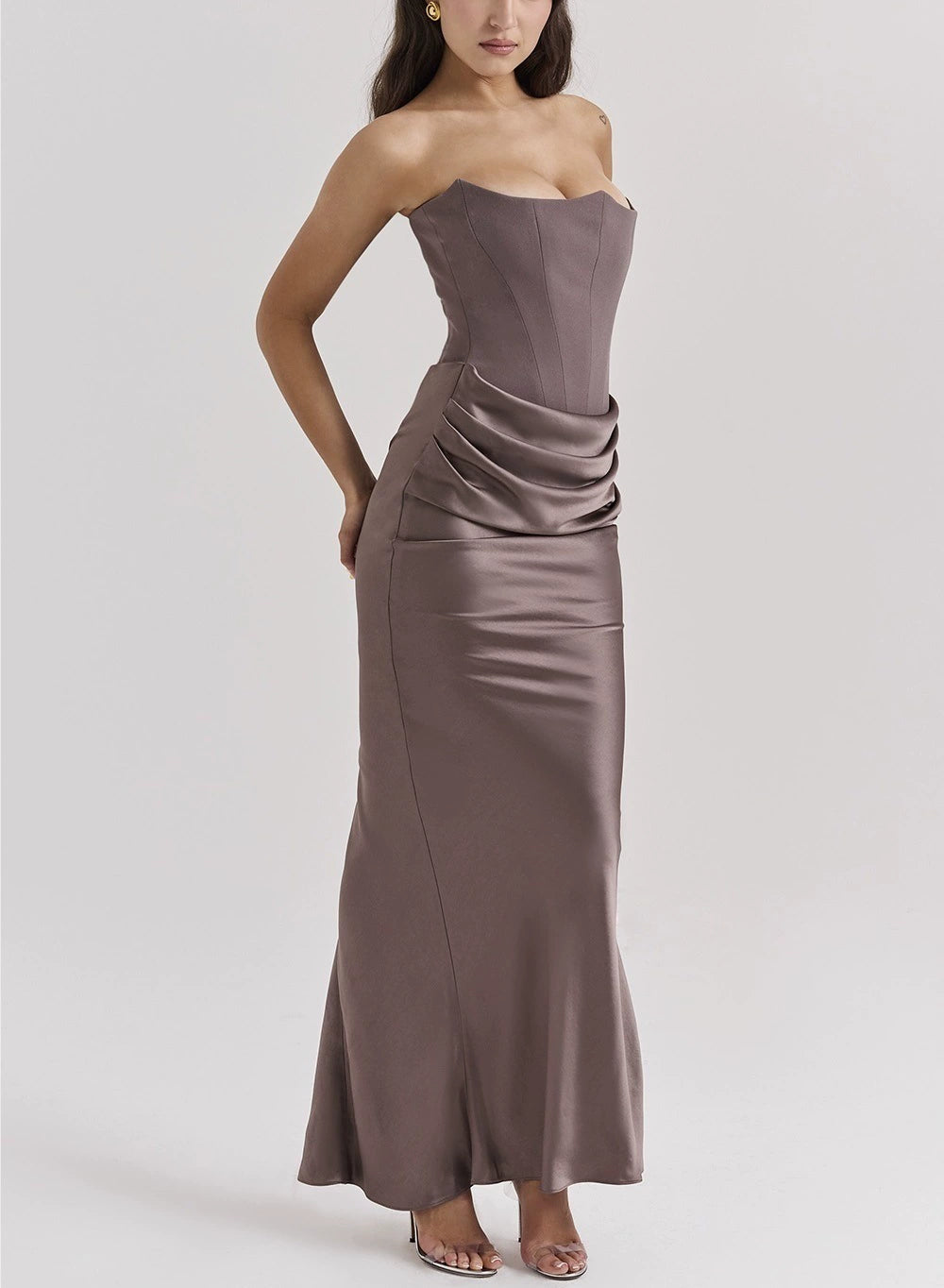 Off-shoulder Slimming Fishbone Skinny Silk Casual Women