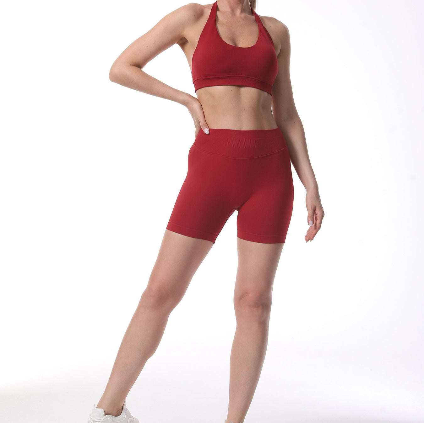 High-elasticity Sports Bra With A Neck-hanging Design For A Beautiful Back